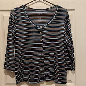 3/4 sleeve striped tshirt